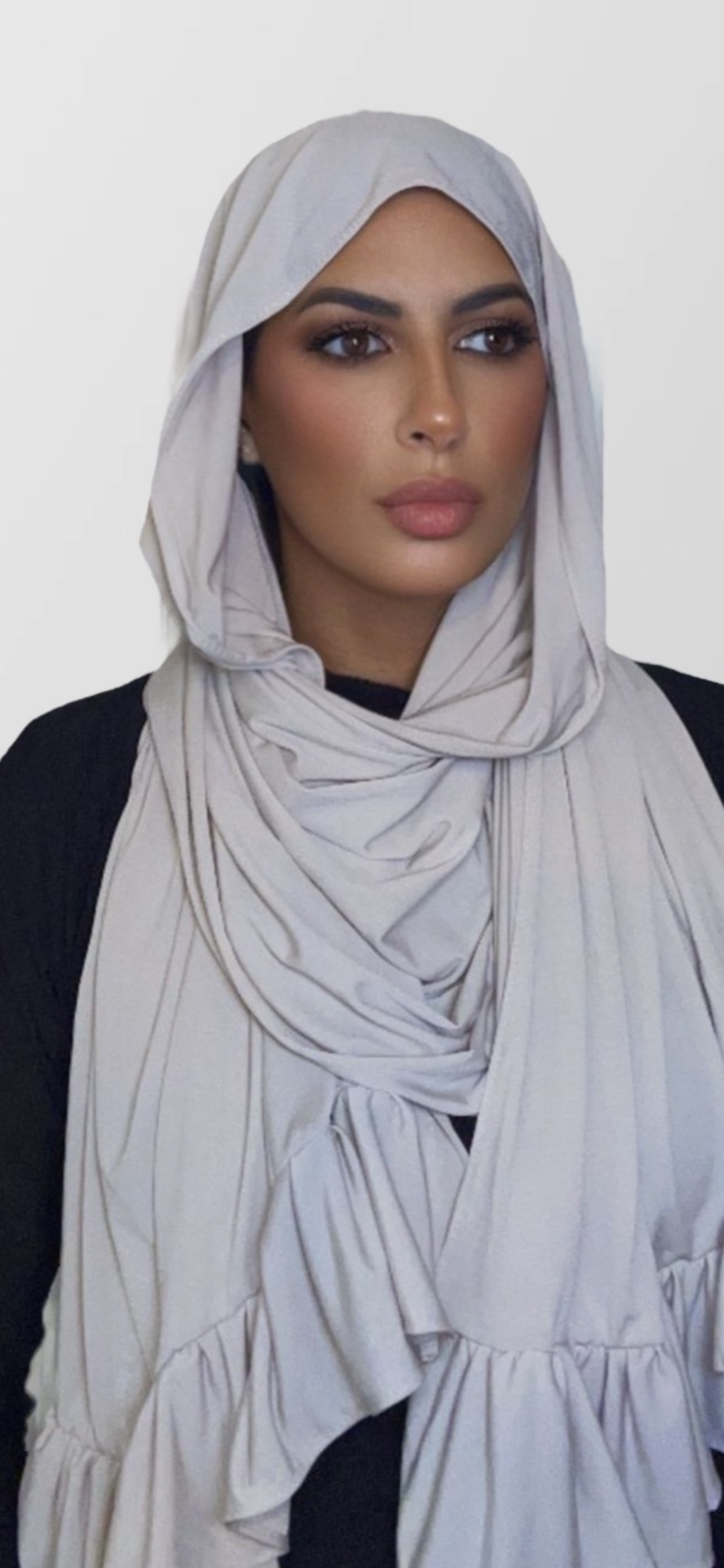Hijab a volant nude