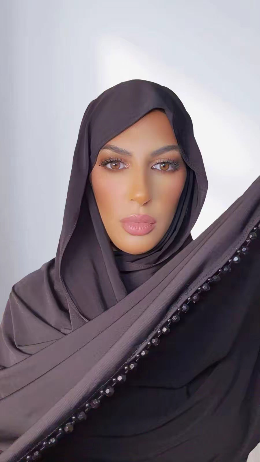 Hijab perle noir
