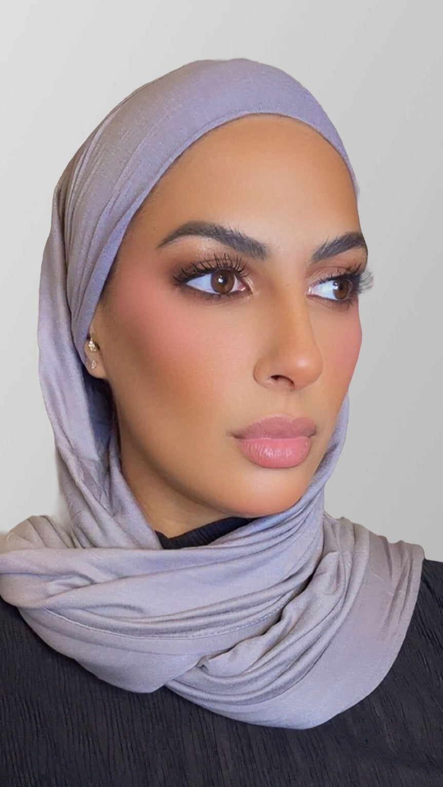 Hijab bonnet intégré gris