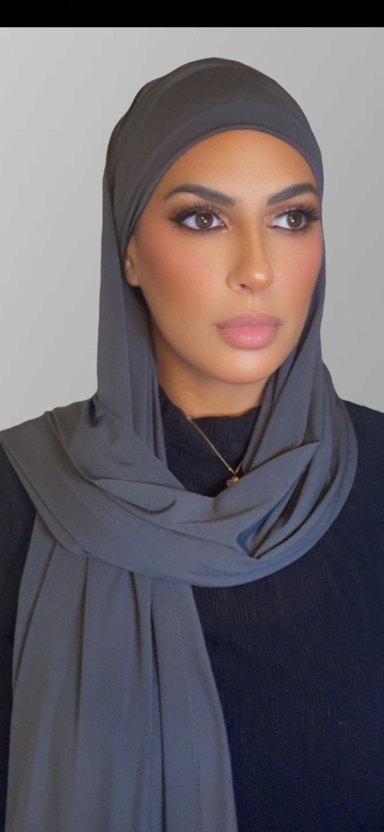 Hijab jersey premium a nouer anthracite