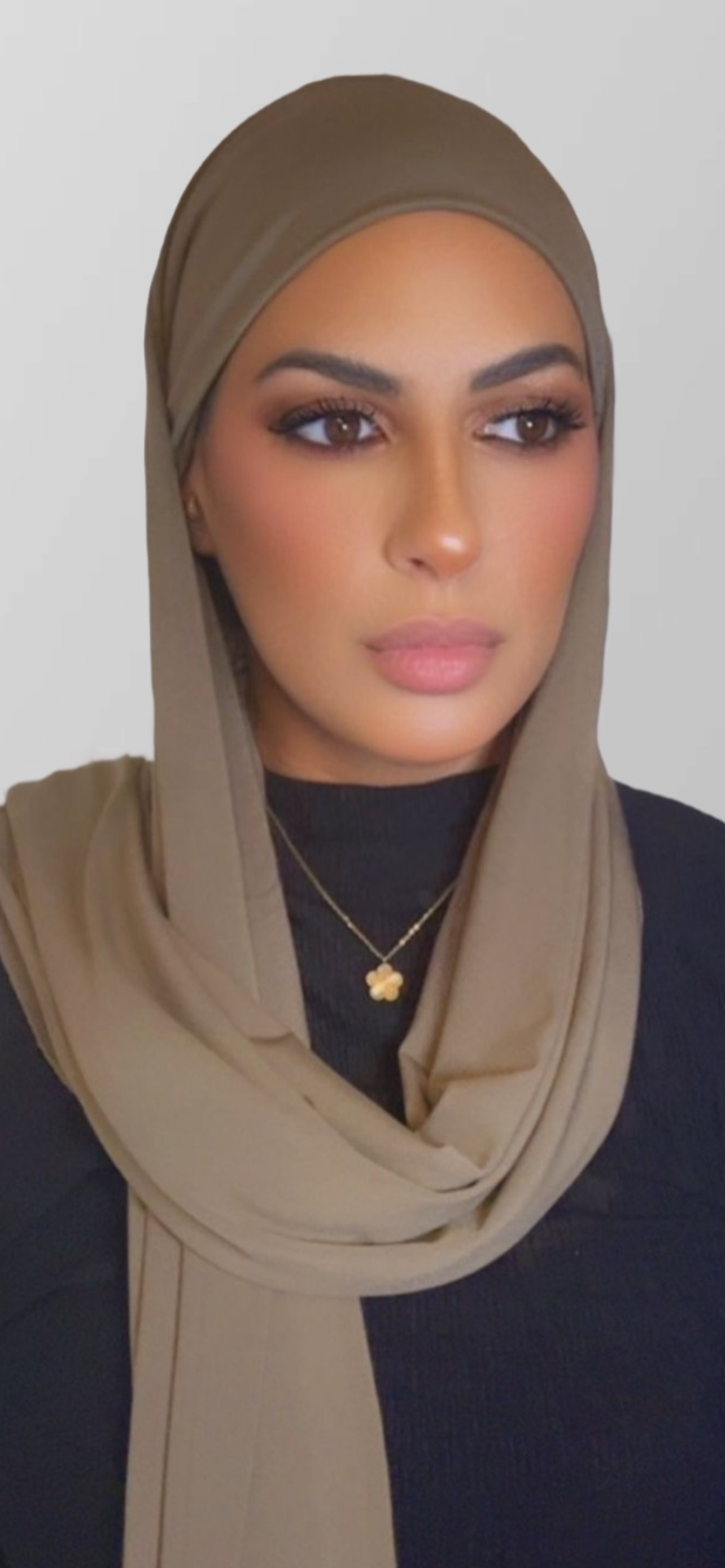 Hijab jersey premium a nouer taupe