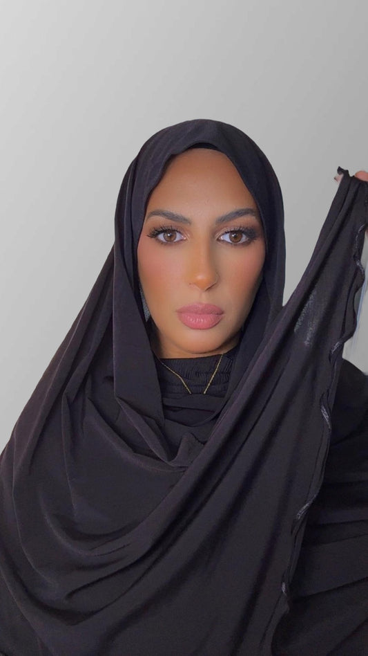 Hijab premium a froufrou noir