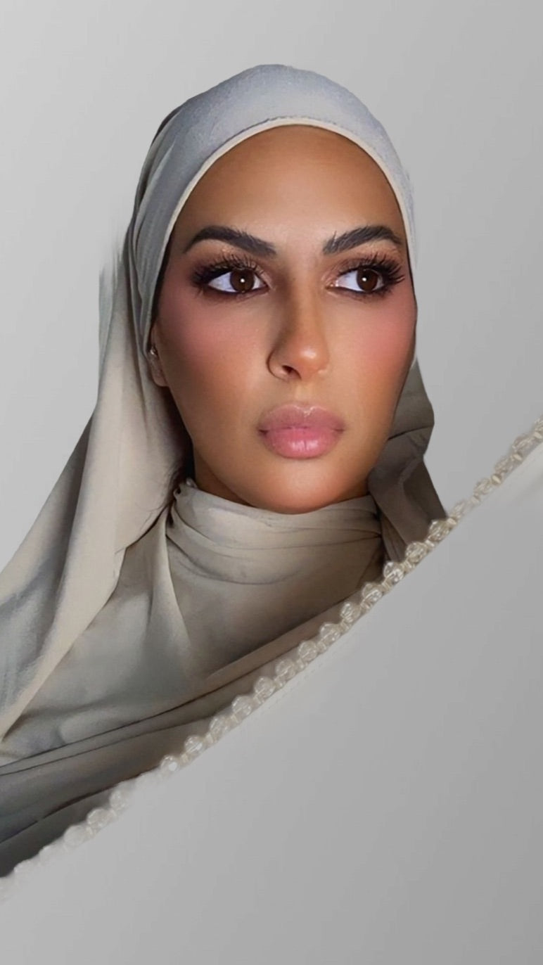 Hijab perle créme