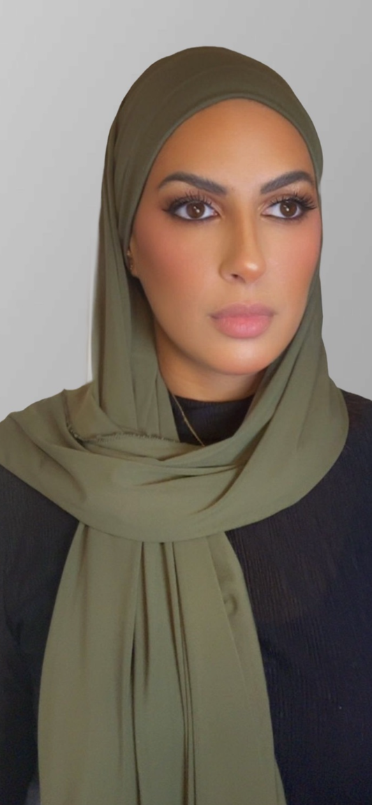 Hijab jersey premium a nouer kaki