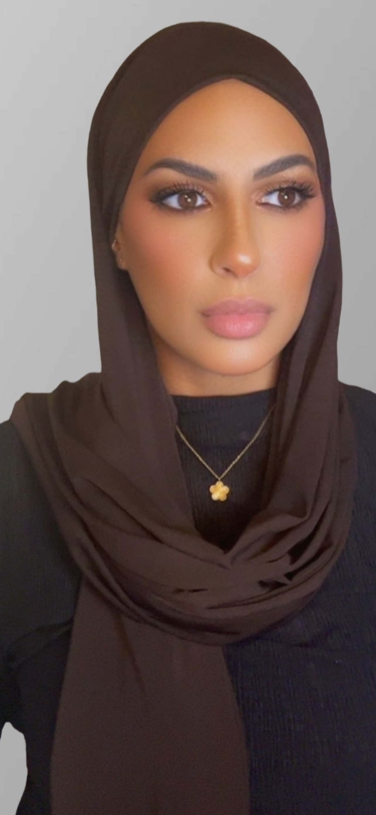 Hijab jersey premium a nouer marron
